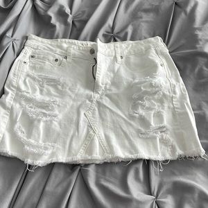 American Eagle White Jean Skirt